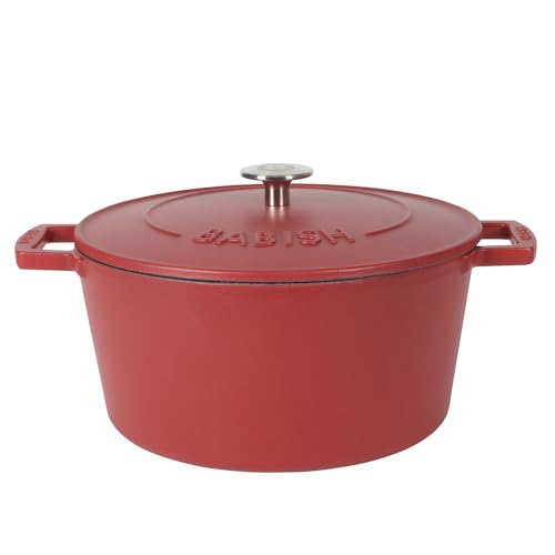 6 Quart Round Enameled Cast Iron Dutch Oven with Lid (Red / Dutch Oven w/Lid (6-Quart))
