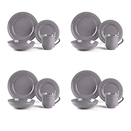 HomeVSS Piece Pearl Dots Stoneware Dinnerware Set