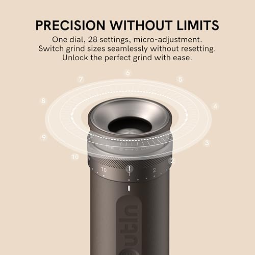 Fino Portable Electric Coffee Grinder with 28 Precise Grind Settings