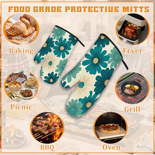 Abstract Daisy Flower Oven Mitts and Pot Holders