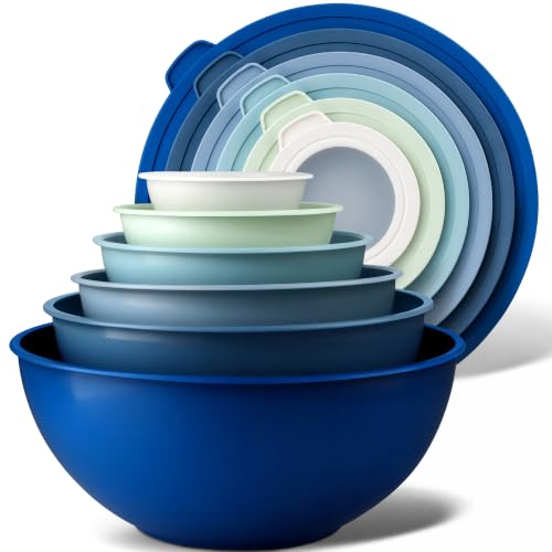 Piece Plastic Mixing Bowls with Lids Set