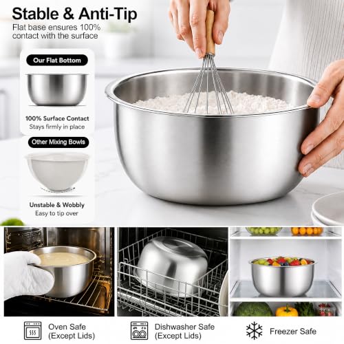 Mixing Bowls with Lids Set of 5 (Black)