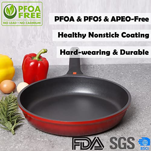Nonstick Frying Pan Skillet with Silicone Lid