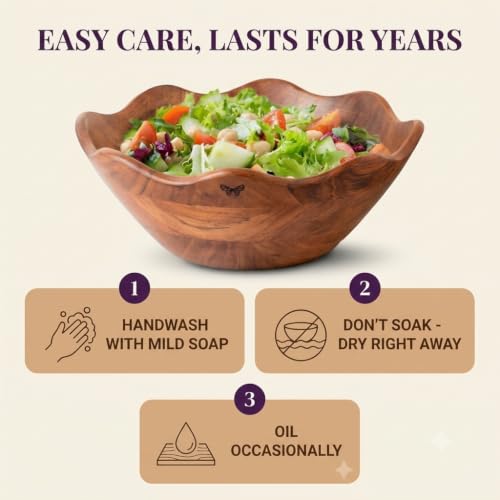 Wooden Salad Bowl Set