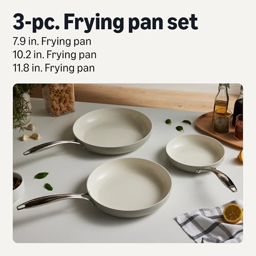 Ceramic Nonstick Frying Pan Set (Linen Gray)