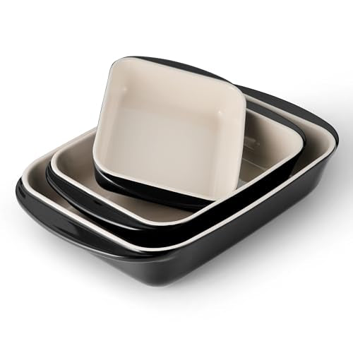 Mae 3 Piece Ceramic Porcelain Baking Pans Set