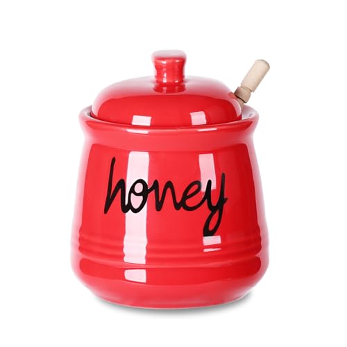 Honey Jar with Dipper and Lid
