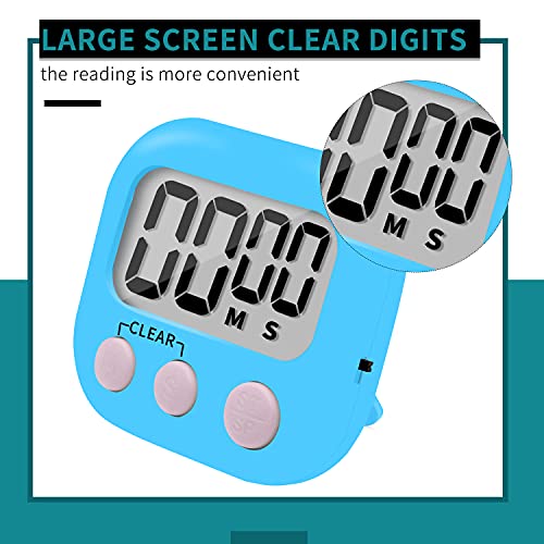 12 Pack Small Digital Kitchen Timer Magnetic Back and ON