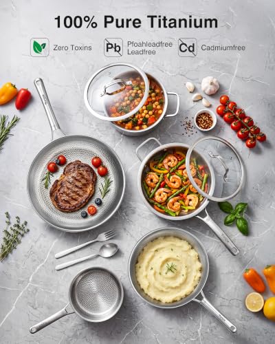 Titanium Pans for Cooking (Titanium / 10-Inch)