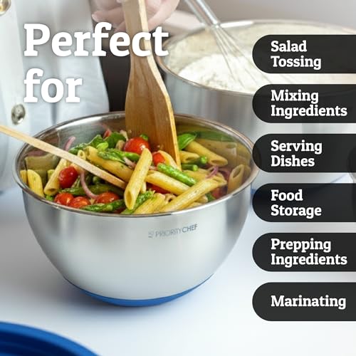 28pc Stainless Steel Mixing Bowls with Lids Set (Utensils - Blue)