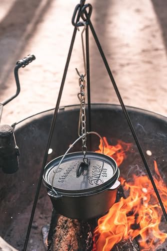s Cast Iron Dutch Oven with Lid (Flat Bottom-4 QT)