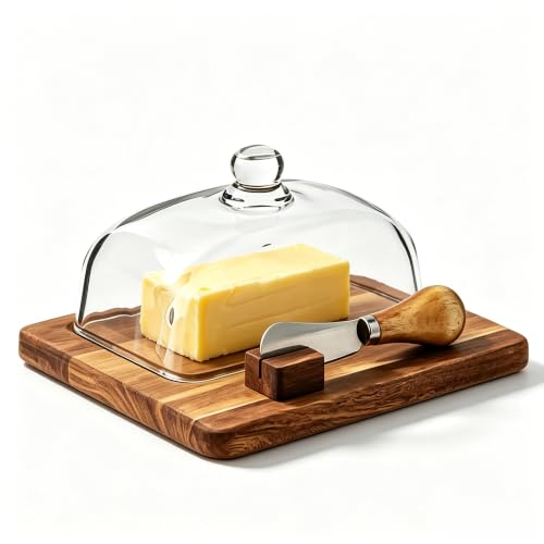 Butter Dish with Knife and Glass Lid