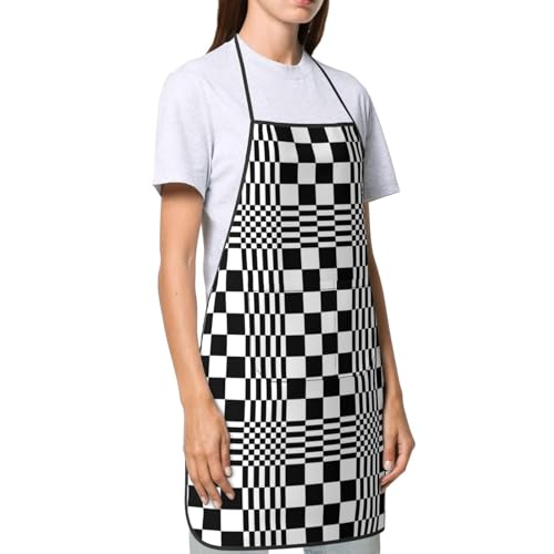 Women Men Bib Aprons Chef Cooking Aprons with Pockets for Kitchen Cooking BBQ Baking Grilling
