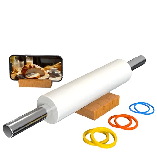 Marble Rolling Pin with Stainless Steel Handle for Fondant