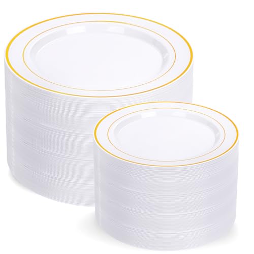 200 Pcs Disposable Plastic Plates for Party