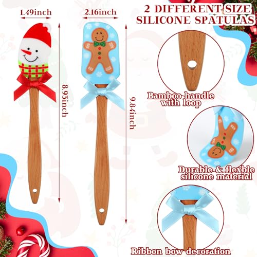 18 Pcs Santa Christmas Pot Holders Baking Set Silicone Spatulas (Santa)