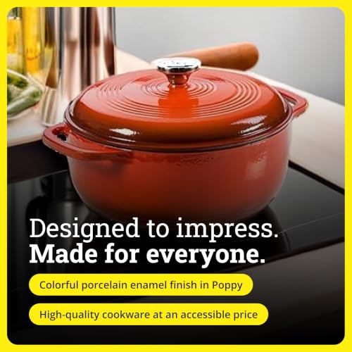 Essential Enamel Cast Iron Dutch Oven (Poppy)