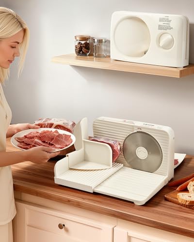 Meat Slicer 6.7" Foldable Electric Cutter with Dual Security Lock