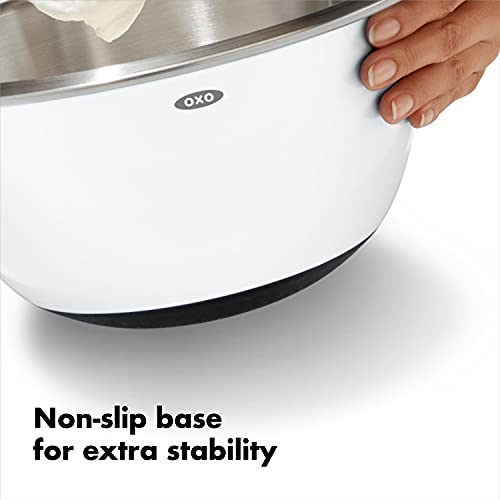 Good Grips Mixing Bowl Set (White / 3-Piece / Stainless Steel Mixing Bowls)
