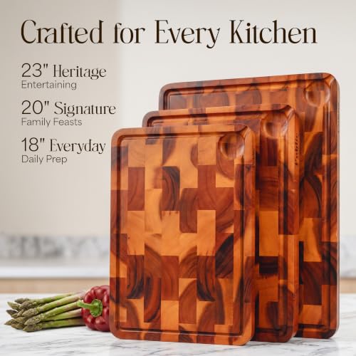 Large End Grain Wood Cutting Board (20"L x 14.2"W)