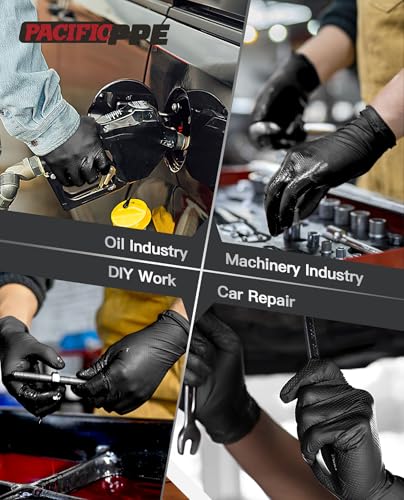 8 Mil Black Nitrile Disposable Gloves