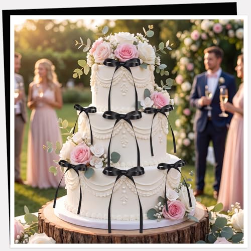 Bow Cupcake Toppers Bow Birthday Decorations Coquette Themed Bow Cake Topper for Bridal Wedding