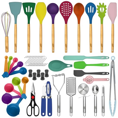 50 PCS Silicone Kitchen Utensils Set Complete Kitchen Set (Multicolor)
