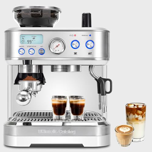 Espresso Machine with Grinder (Brushed Steel)