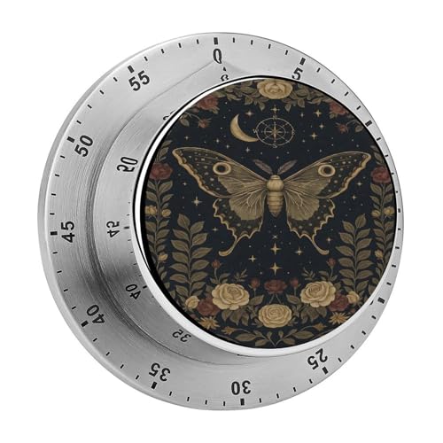 Gothic Moth and Rose Flannel Kitchen Timer (Style-8 / One Size)