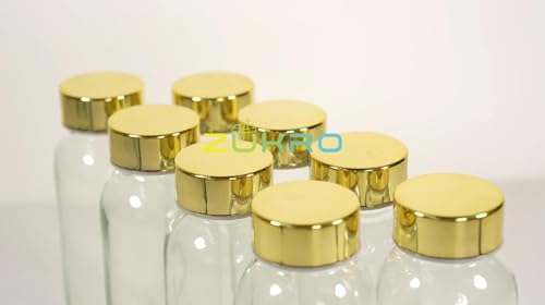 18 oz Glass Water Bottles with Gold Lids