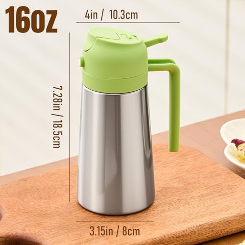 Oil Sprayer and Pourer (Stainless steel-Green)