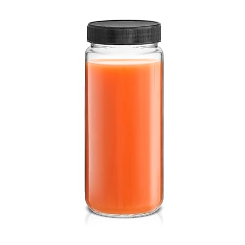 Glass Juice Bottles with Lids 16oz