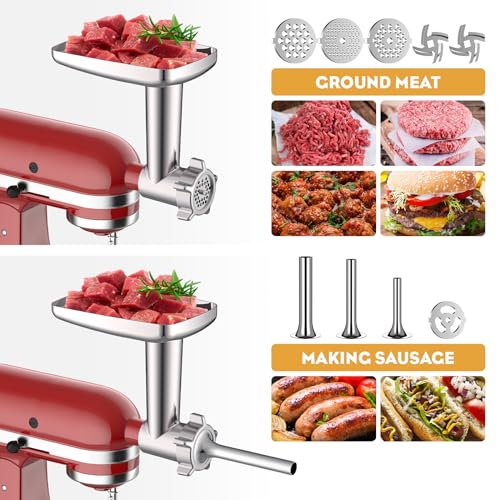Meat Grinder & Stainless Steel Cheese Grater Attachment