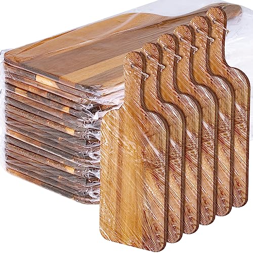 18 Pcs Plain Cutting Board Set with Handles 15 x 7 Inch Laser Engraving Wooden Charcuterie Kitchen Serving Chopping Board Bulk for DIY Housewarming Mother Day (15 x 7 Inch)