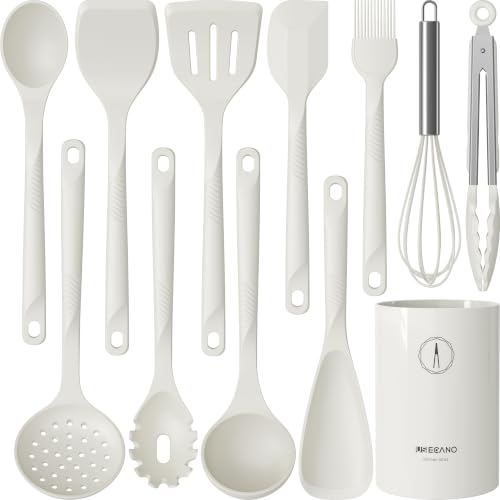 Silicone Cooking Utensils Set (Cream White)
