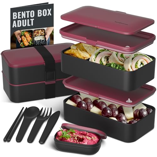 Premium Bento Box Adult Lunch Box with Compartments for Women & Men