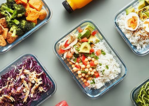 10 Pack Glass Food Storage Containers with Lids (white)