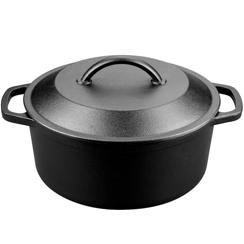 Pre Seasoned Cast Iron Dutch Oven with Lid (3 QT)