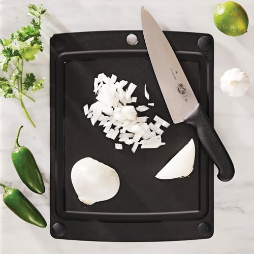 All-In-One Cutting Board, Non-Slip Feet & Juice Groove, Slate (14.5"L x 11.3"W / Slate/Black)