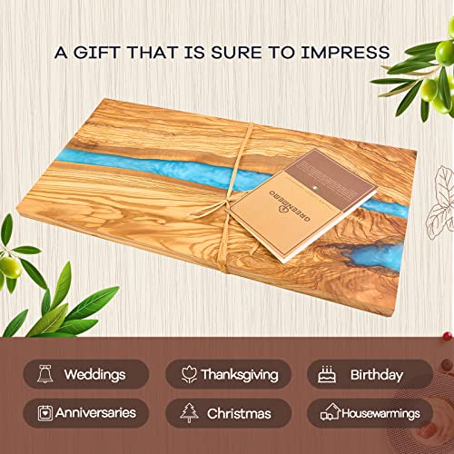 Italian Olive Wood luxury Cheese board with Resin