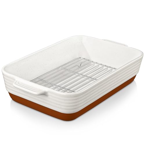 Large 9x13 Ceramic Baking Dish with Handles