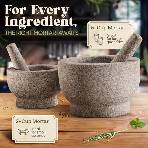 Mortar and Pestle Set (Black / 5-Cups)