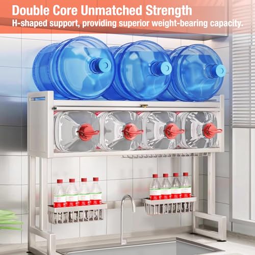 Over the Sink 3 Tier Dish Drying Rack with Cover (Milkshake White)