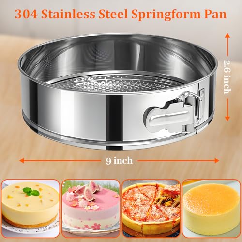 Springform Pan 304 Stainless Steel Nonstick Springform Cake Pan with Removable Bottom