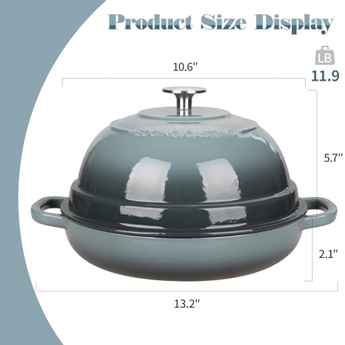 Enameled Cast Iron Dutch Oven Pot with Lid (Slateblue)
