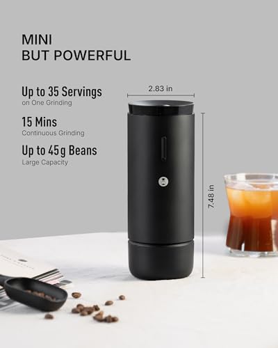 Portable Conical Burr Coffee Grinder (Whirly 01S Black)