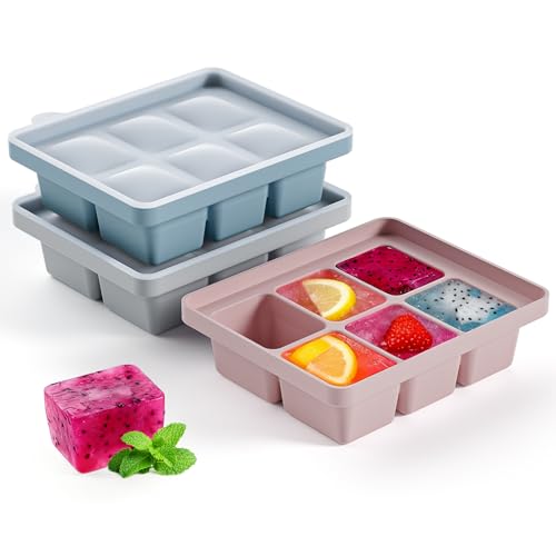 Large Silicone Ice Cube Tray Set of 3