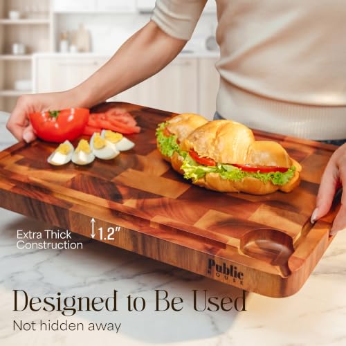 End Grain Wood Cutting Board (18"L x 12.5"W)