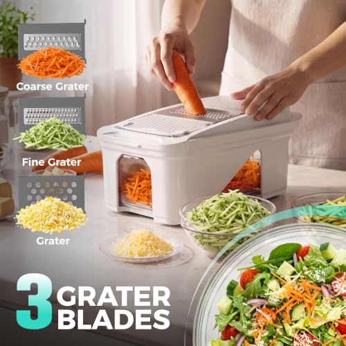 All-in-1 Vegetable Chopper and Mandoline Slicer,13 Blades