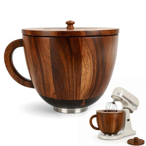 Acacia Wood Mixing Bowl Handle Lid for KitchenAid 4.5 5 QT Tilt